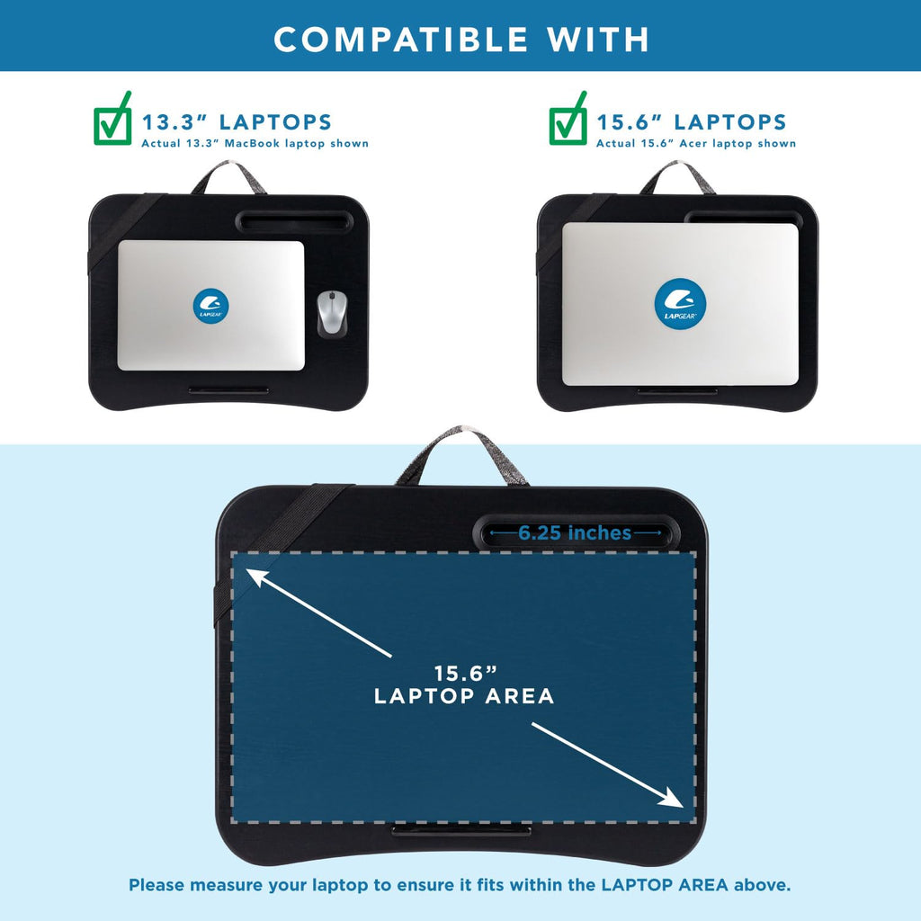 LAPGEAR Designer Lap Desk with Phone Holder and Device Ledge - Buffalo Check - Fits up to 15.6 Inch Laptops - Style No. 45428