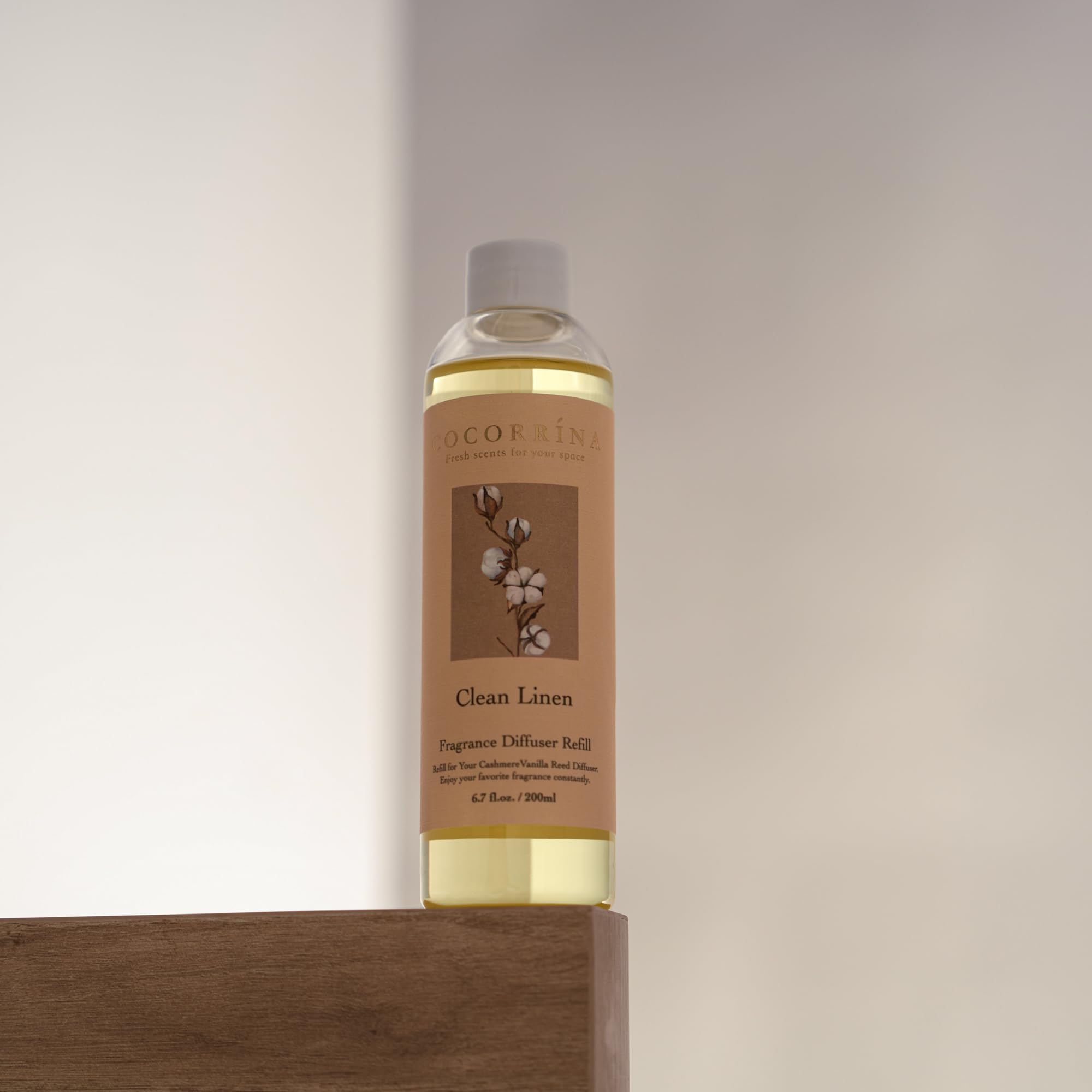 Cocorrína Reed Diffuser Refill - Clean Linen 200ml Scented Oil for Reed Diffuser Home Fragrance for Bedroom, Bathroom Office Home Décor