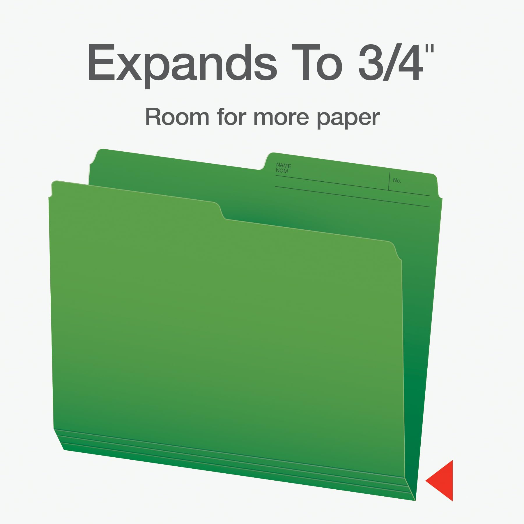 Pendaflex File Folders, 1/2 Cut Tab, Letter Size, Green, Durable Paper Stock, 100/Box, Ideal for Office/Home/School Organization, Made in Canada, Reversible File Organizers