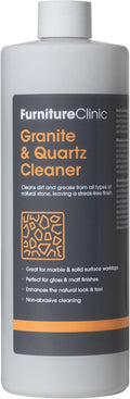 Furniture Clinic Granite & Quartz Spray Cleaner for Kitchen Worktops & Sinks - Non Abrasive Cleaning & Streak Free Finish - Stain Remover & Cleaning for Black or White Marble Stone Worktop - 500ml