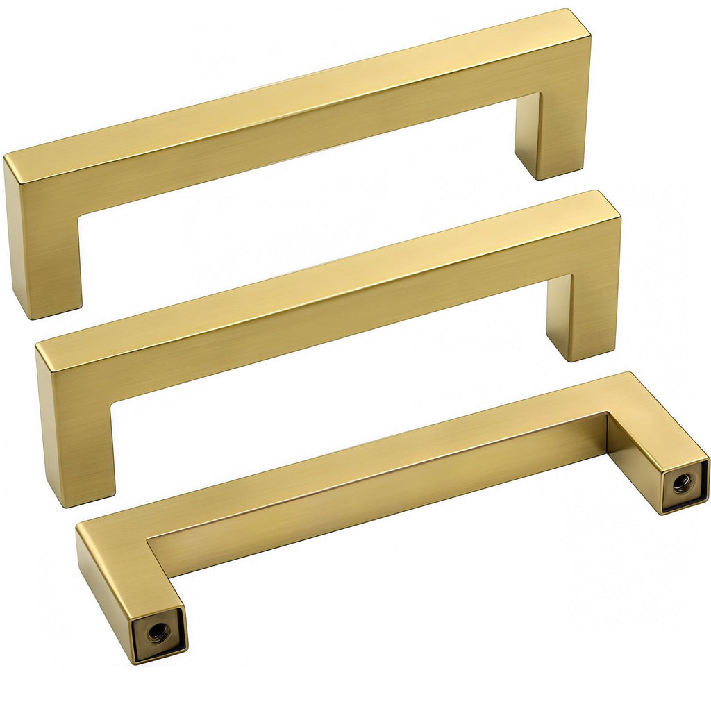goldenwarm Pack of 5 Cabinet Pulls Gold Drawer Pulls - Cabinet Handles 3.75 inch Gold Drawer Handles Brushed Gold Cabinet Handles Kitchen Drawer Pulls