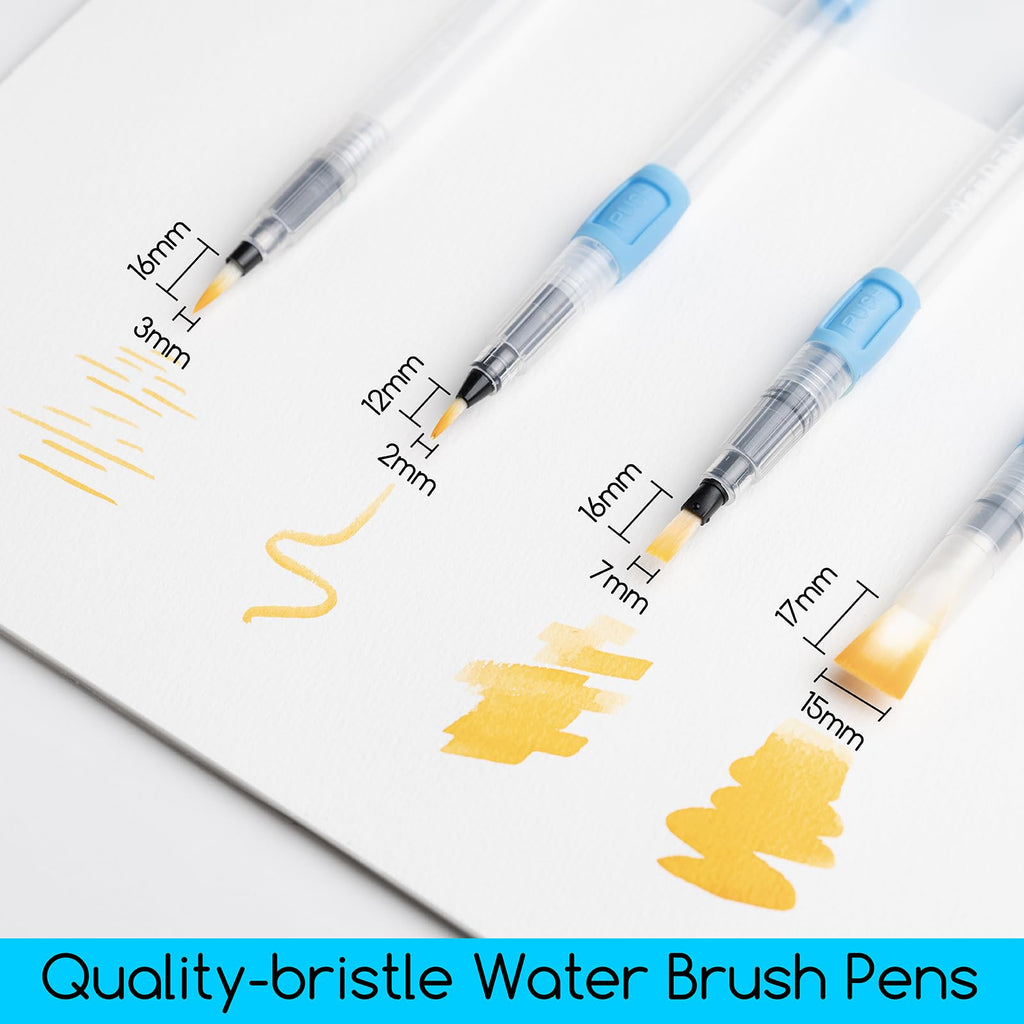 MEEDEN Travel Watercolour Paint Set: Portable 42 Assorted Water Colours Paint Kit with 4 Brushes