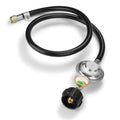 WADEO 2FT Propane Regulator Hose with Tank Gauge, Low Pressure Gas Regulator Most for LP Grill, Fire Pit, Heater and Propane Appliances, 3/8 Female Flare Fitting, CSA Certified