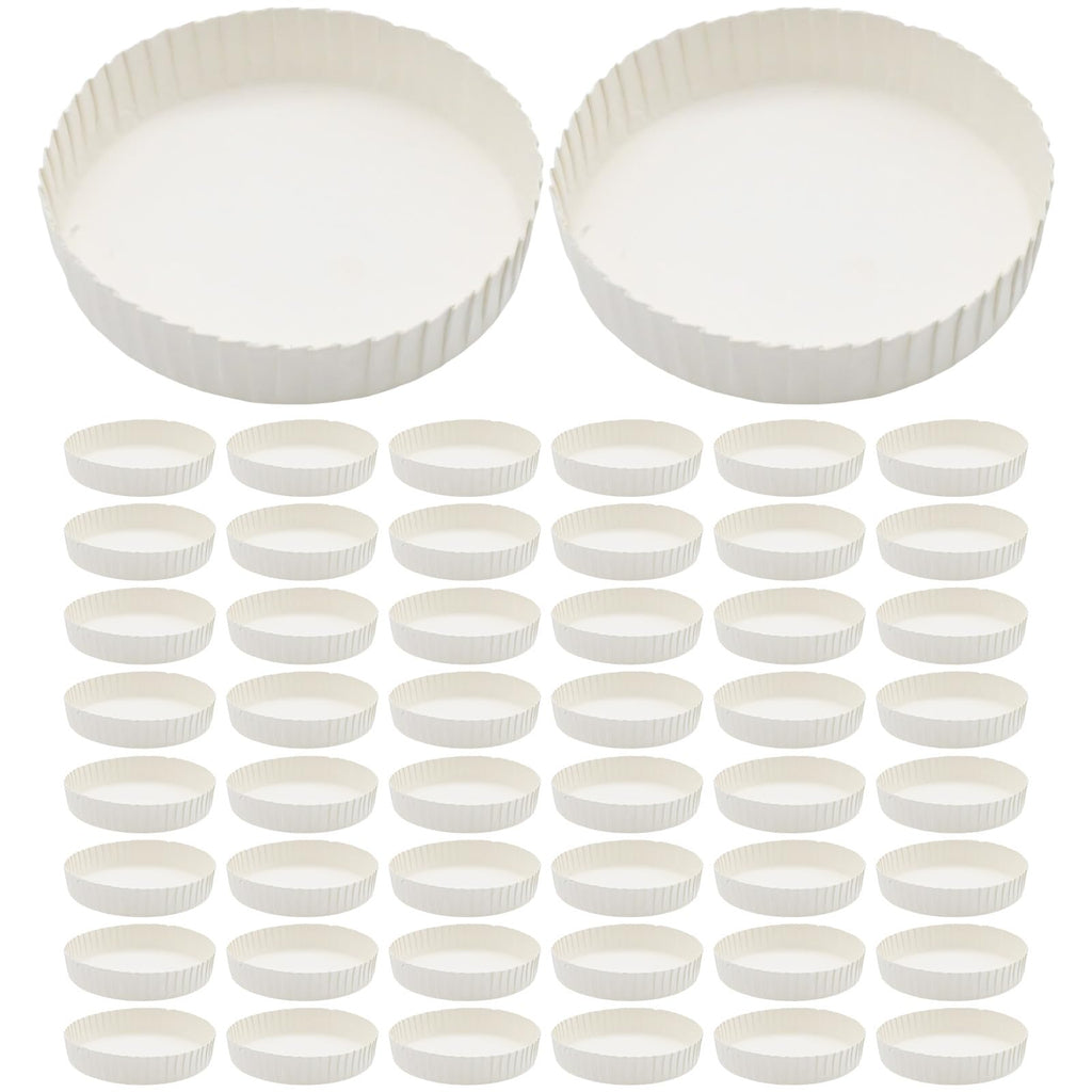 VIKKSAER 150Pcs Disposable Paper Cup Cover, White Coffee Cup Lids, 7.5 x 7.5 x 1.5cm, Suitable for Home, Parties, Offices, Cafes