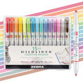 Zebra Pen MILDLINER Dual-Tip Highlighter Marker Set, Broad and Fine Point Tips, No Bleed, Ideal for Bible Highlighting, Journaling, School and Office Supplies, Assorted Ink Colours, 15-Pack (78115)