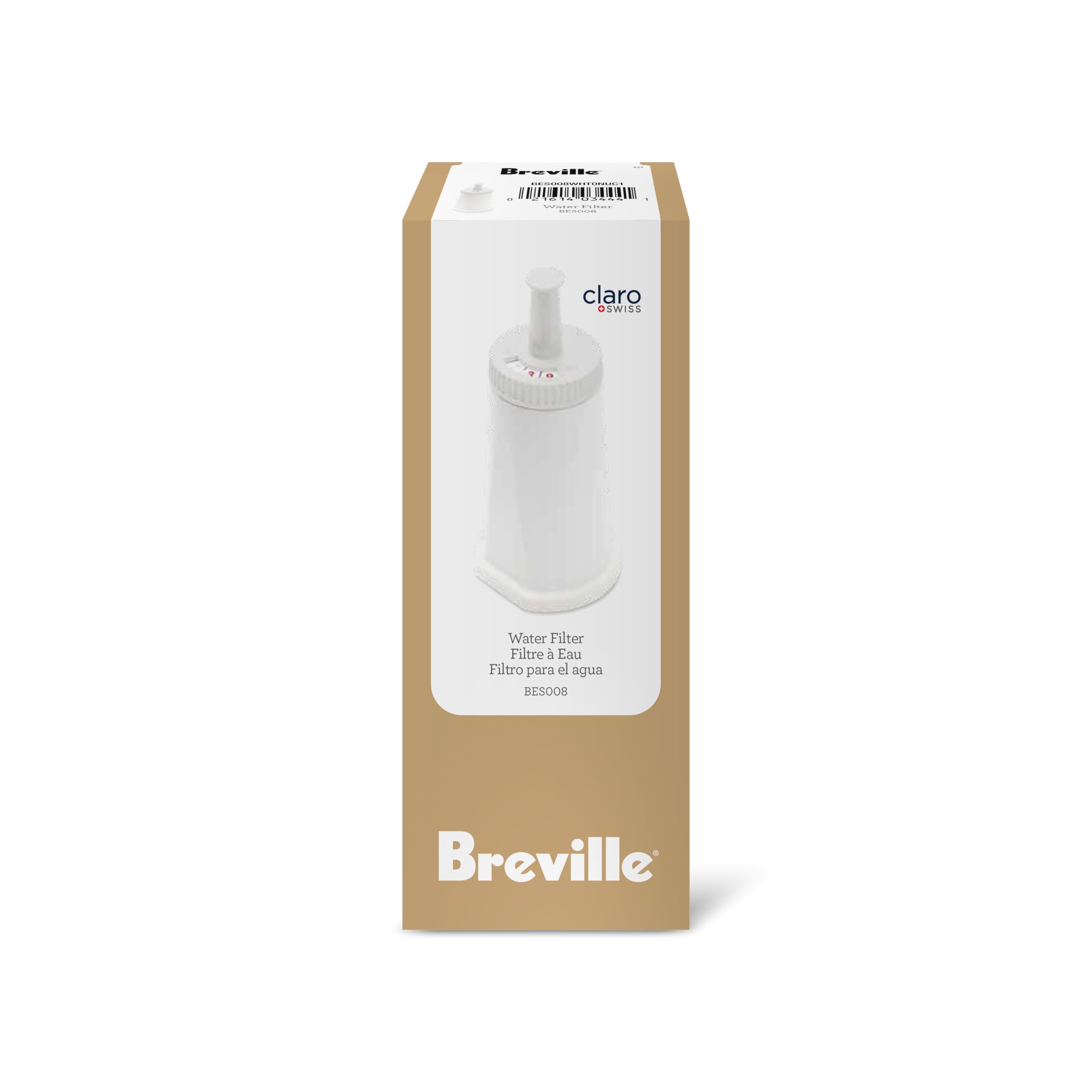 Breville The ClaroSwiss Water Filter, BES008WHT, One-Size, White