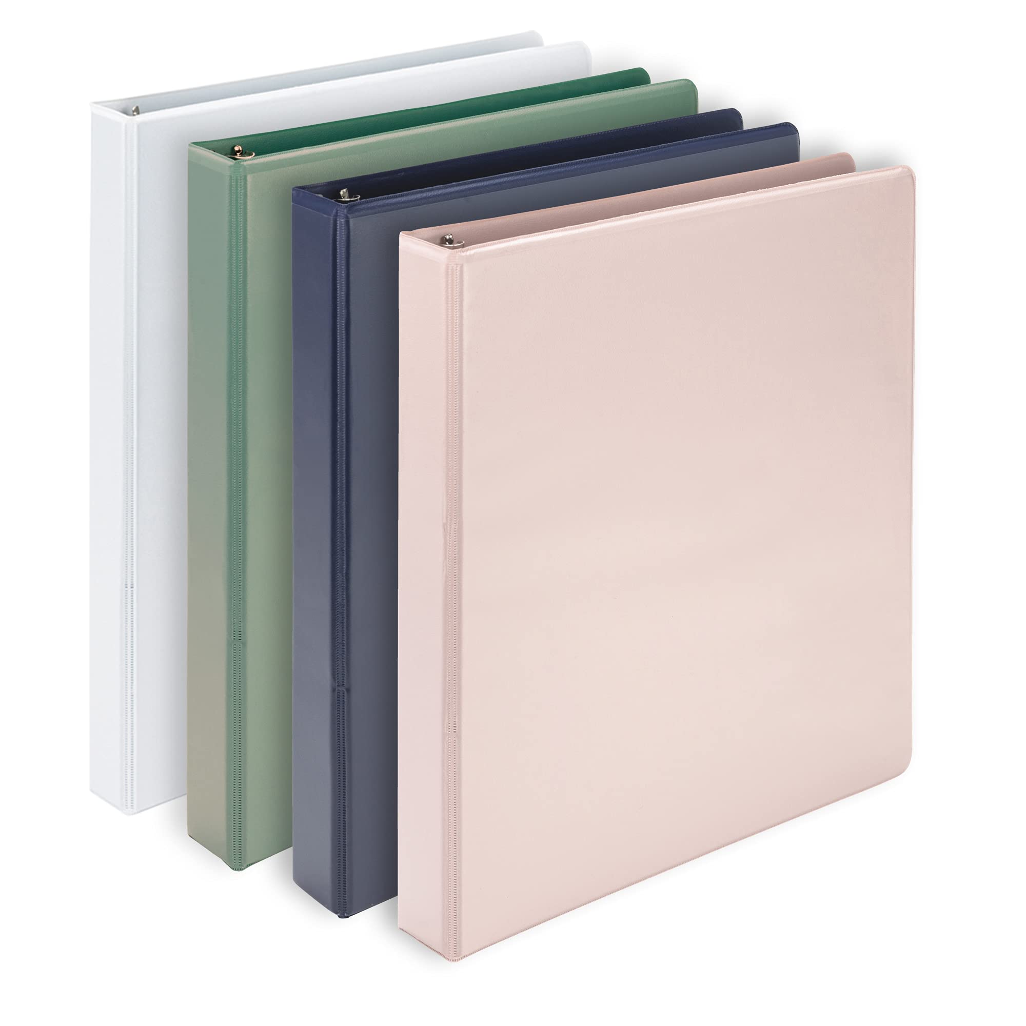 Samsill Plant-Based 1 Inch Durable D-Ring, Made in USA, View Binder, Eco-Friendly, USDA Certified Biobased, 4 Pack, Boho Assortment