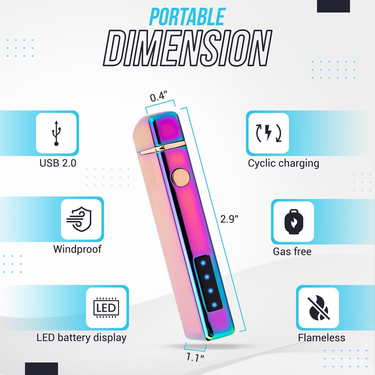 Electric Lighter USB Rechargeable, Gifts for Women, Pocket Arc Plasma Lighter Windproof for Outdoor Camping Hiking, Electronic lighters for Women Men