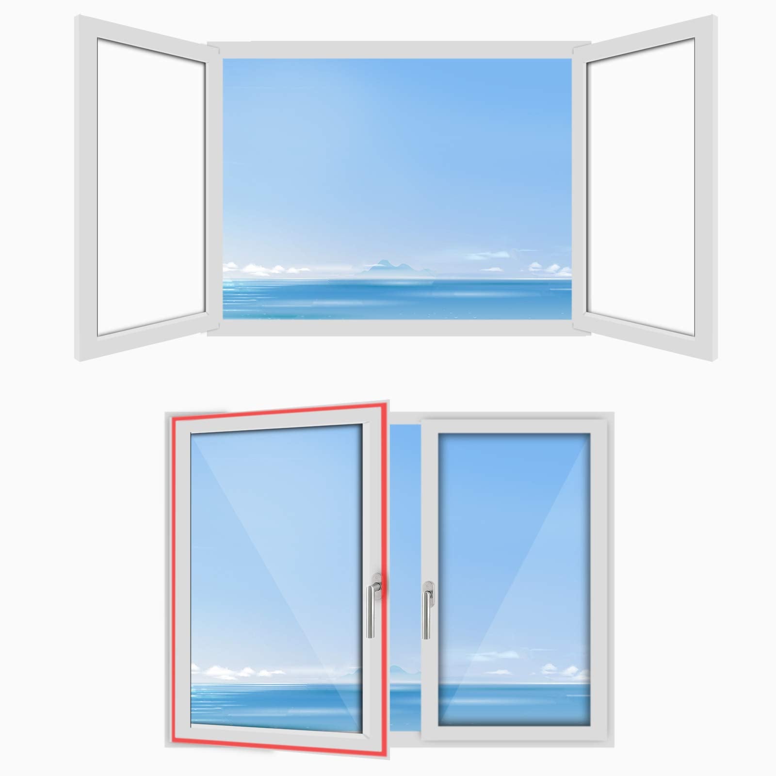 HOOMEE 300CM (118 inch ) Universal Window Seal for Portable Air Conditioner And Tumble Dryer Works with Every Mobile Air-Conditioning, Easy to Install Air Exchange Guards With Zip and Adhesive Fastener
