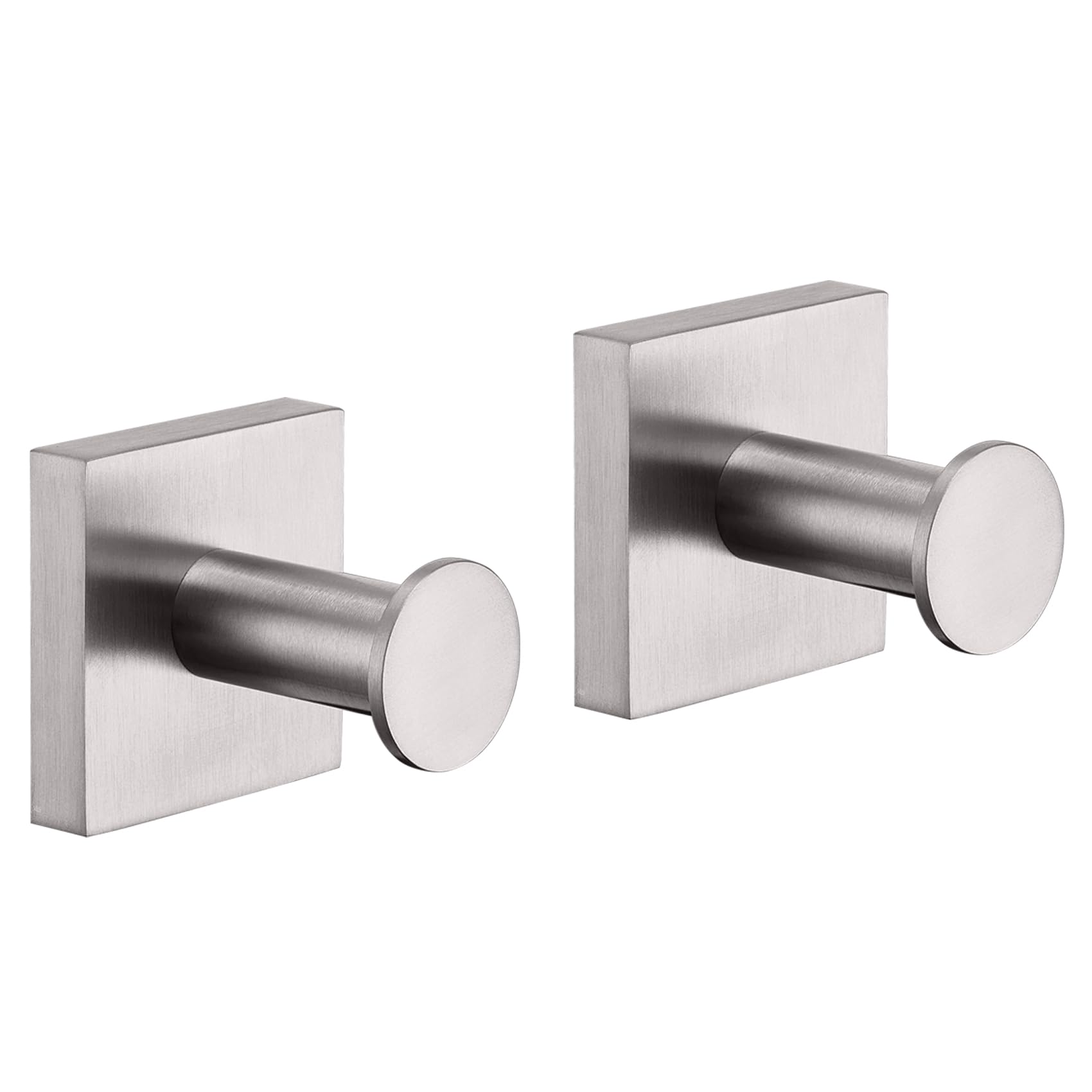 KOKOSIRI Robe Hooks for Bathrooms Wall Brushed Nickel Bath Towel Hook Holder for Shower Hanging Kitchen Accessories Stainless Steel 2 Pack, B1016BR-P2