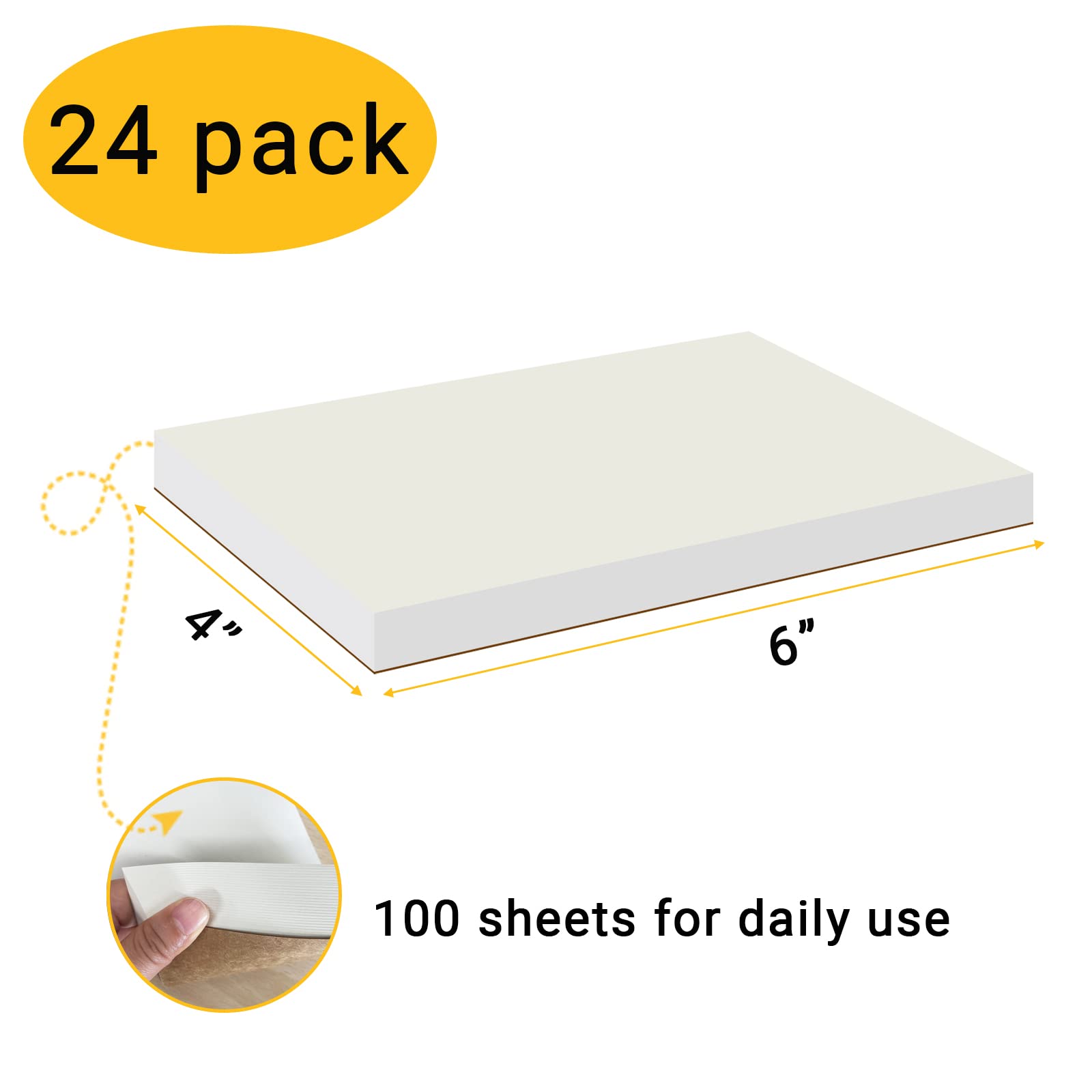 suituts 24 Pack 4X6 Inch Memo Pads Scratch Pads/Writing Pads, Small Blank Note Pad bulk for Servers, School, Office (Each Note Pads 100 Sheets)