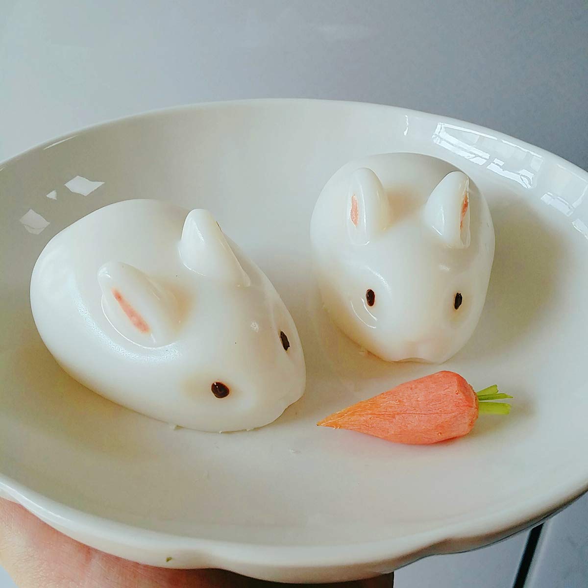 2Pcs Small Size 3D Rabbit Silicone Mousse Molds Easter Bunny Cake Baking Mold Rabbit Jello Pudding Ice Cube Trays Soap Candle Lotion Bar Plaster Molds