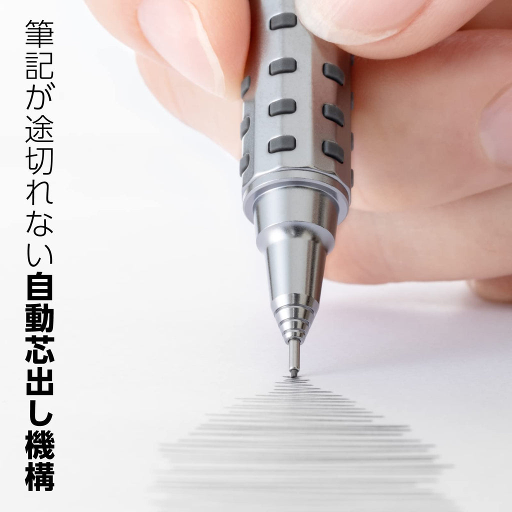 Pentel Orenz Metal Grip, Retractable Mechanical Pencil with Sliding Sleeve Technology, (0.5mm), Grey Barrel, XPP2005-N, 1 Pack