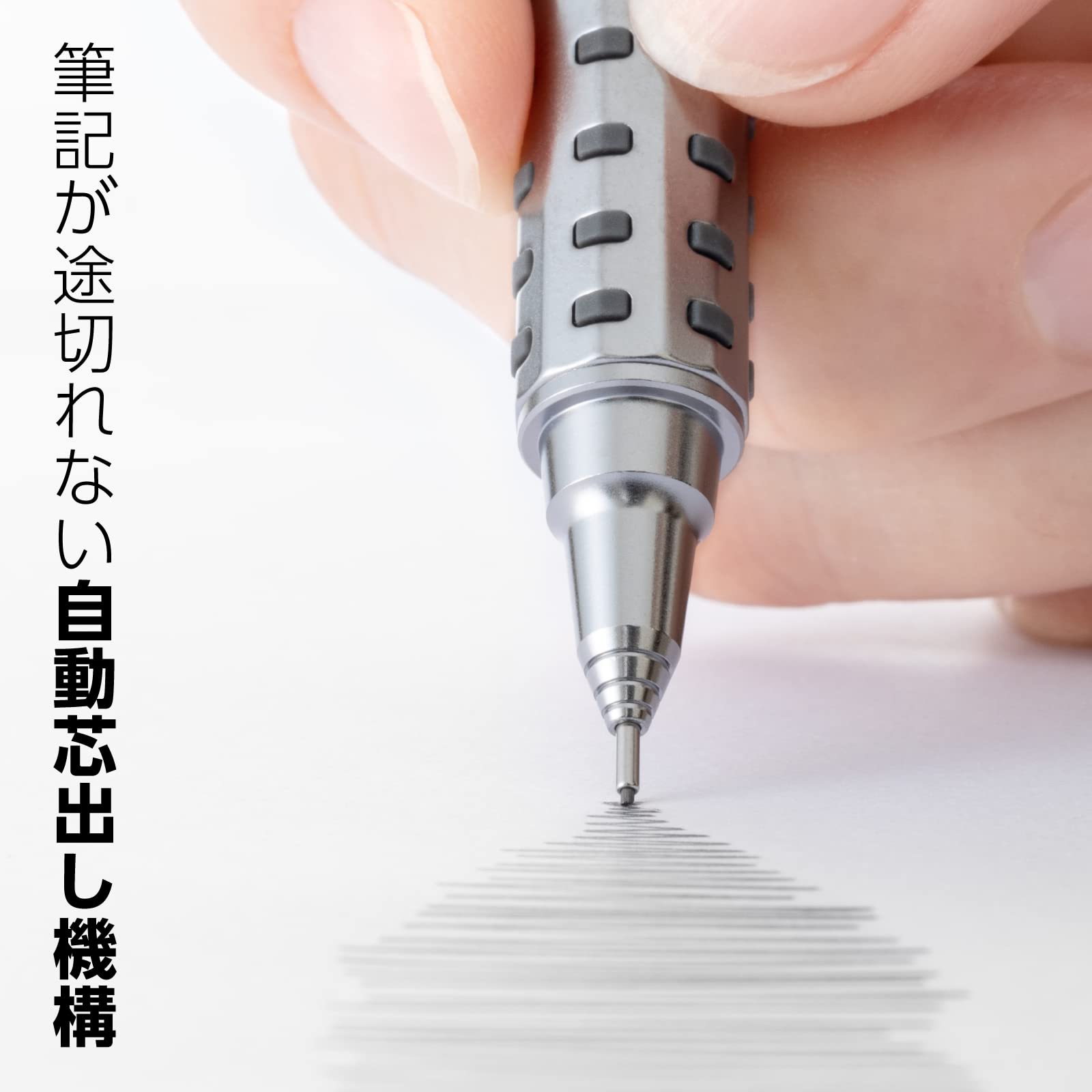Pentel Orenz Metal Grip, Retractable Mechanical Pencil with Sliding Sleeve Technology, (0.5mm), Grey Barrel, XPP2005-N, 1 Pack