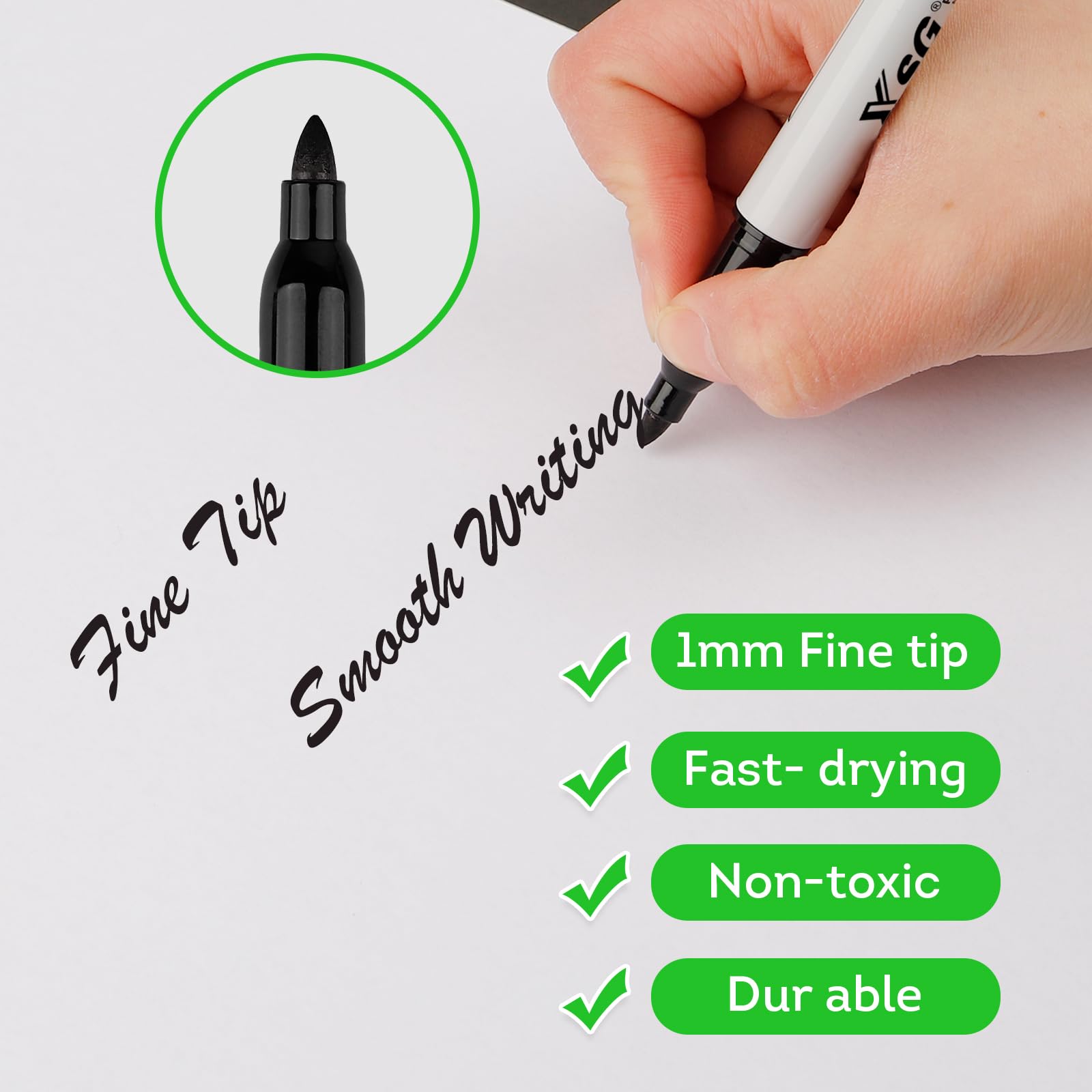 Permanent Markers,110Packs Black Permanent Marker,Fine Point,Waterproof, Smooth Writing，Quick Drying Permanent Markers,Suitable For Glass, Cartons, Ceramics ，Plastic And Other Office Scenes