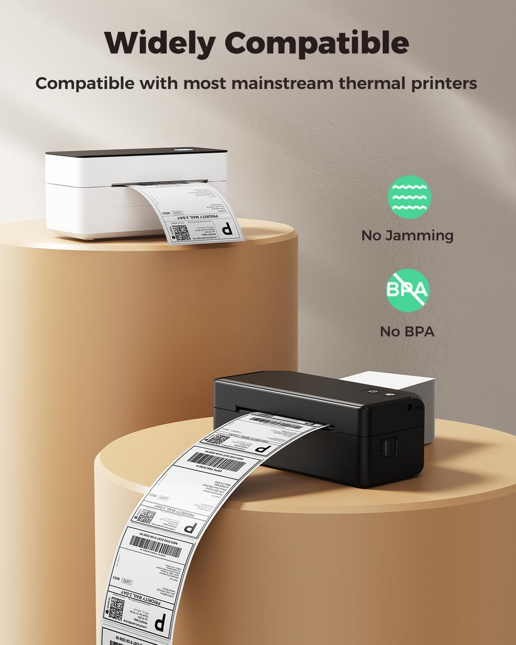 SVANTTO 4x6 Thermal Labels, Strong Adhesive and Perforated Shipping Labels, Thermal Printer Labels for Mailing Postage Address, Compatible with Rollo, Munbyn, Zebra & Nelko Printer（500Pcs/Stack）