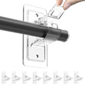 ANDGOO 8 Pack No Drill Curtain Rod Brackets, Holding Up to 17 lbs, PET Curtain Hangers, Nail-Free Adjustable Curtain Rod Holder for Bedroom, Bathroom, Living Room and Dorm