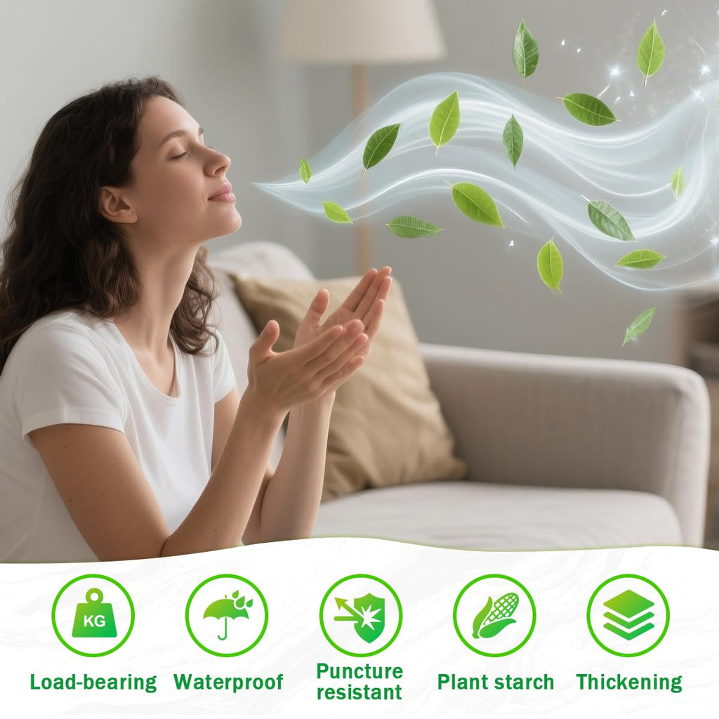 Expspru 4 Gallon Small Garbage Bags 15L Biodegradable Trash Bags - Heavy Duty Compostable Bags for Bathroom, Office, Bedroom, Kitchen, Durable & Leak-Proof, 120 Count Green