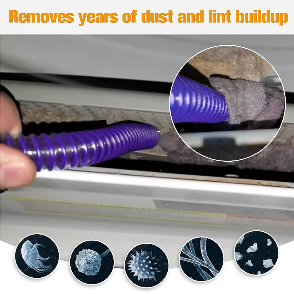 FUNTECK Dryer Lint Vacuum Attachment Compatible with Dyson V15 V12 V11 V10 V8 V7 V6 Vacuum Cleaners, Flexible Vent Lint Cleaner Kit, 34 inches