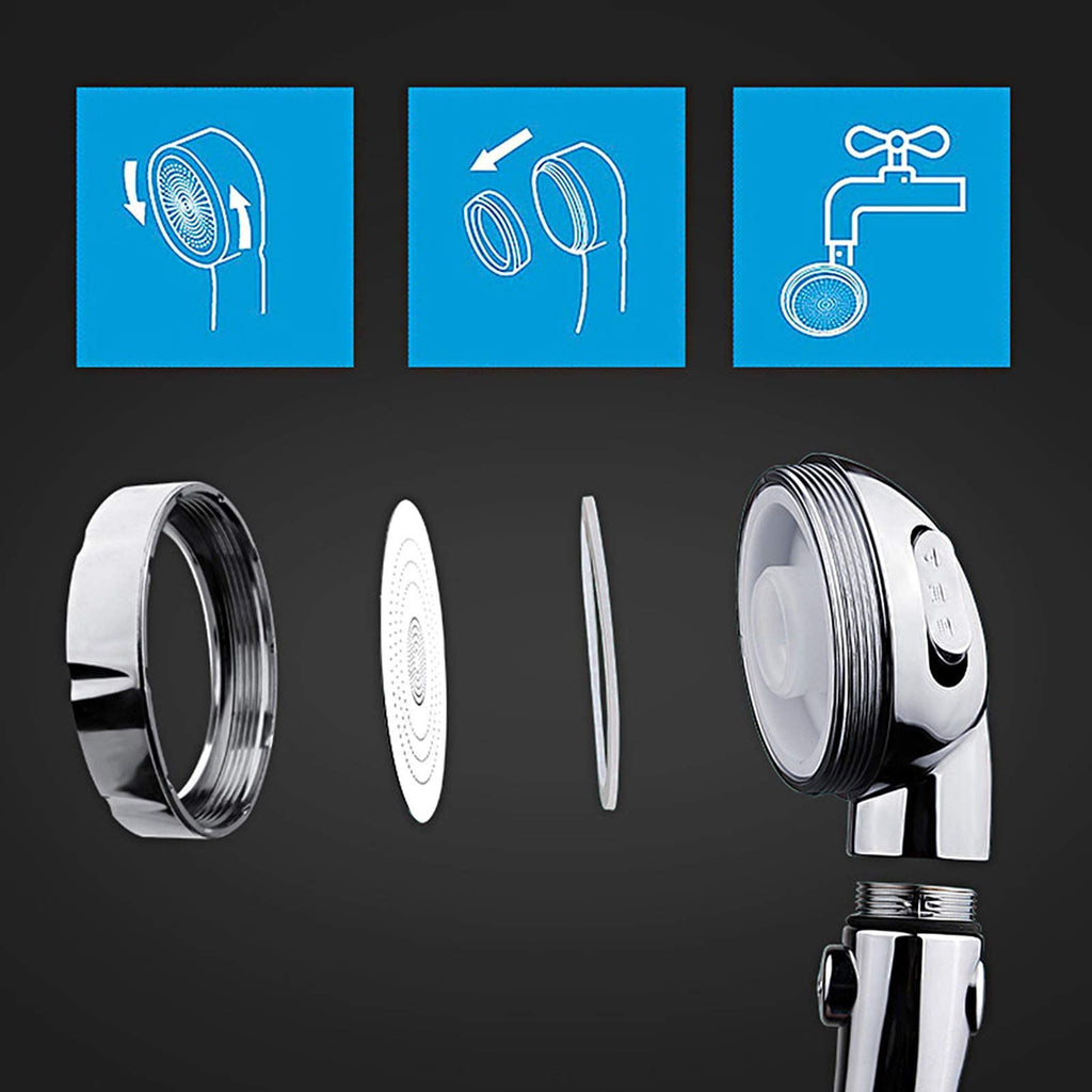 KAIYING High Pressure Handheld Shower Head with ON/Off Pause Switch, 3 Spray Modes Shower Wand with Shut Off Button, Removable Camper Shower Head with Hose and Adjustable Angle Bracket (Chrome)
