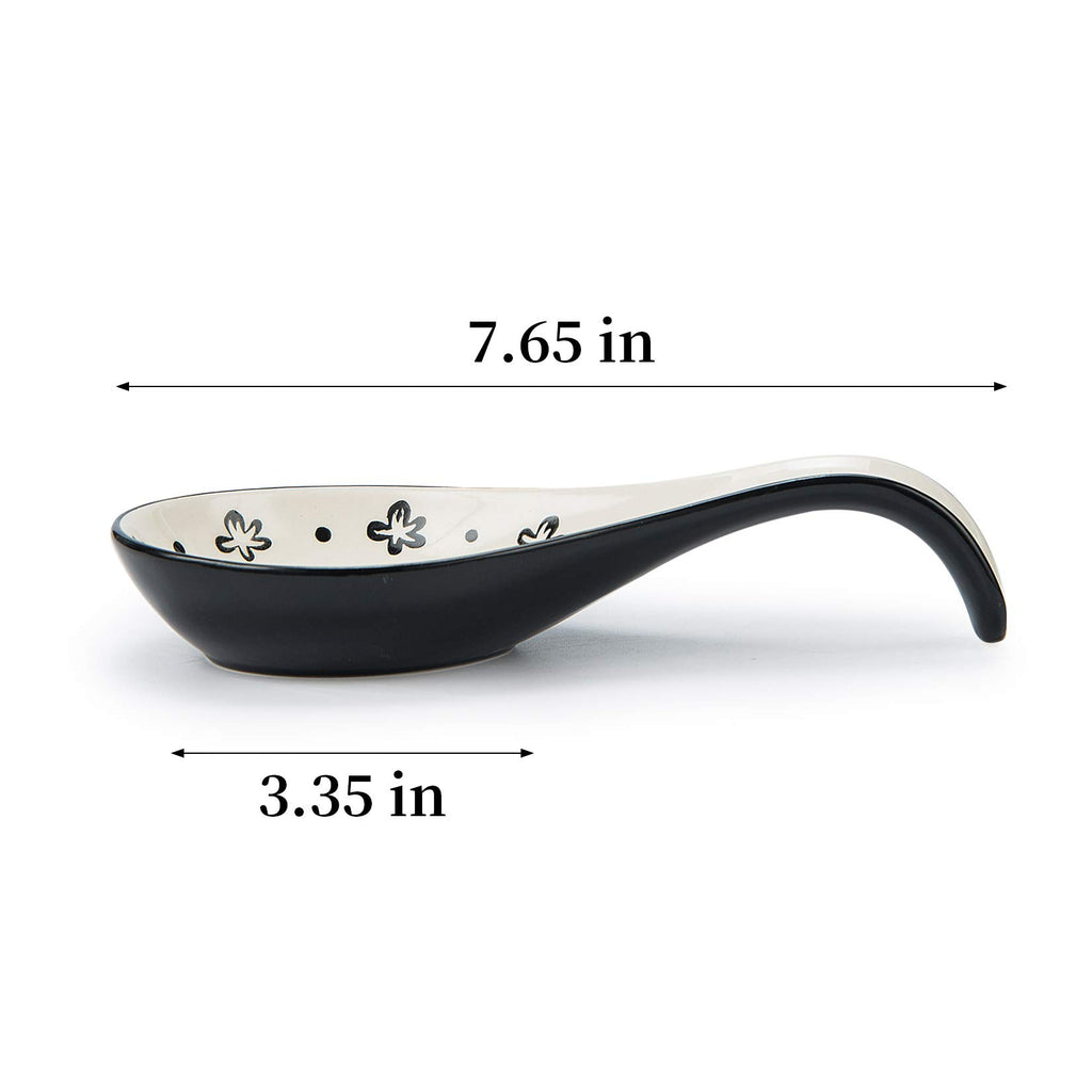 Wisenvoy Spoon Rest Spoon Holder for Stove Top Ceramic Spoon Holder Porcelain Spoon Rest for Kitchen Counter