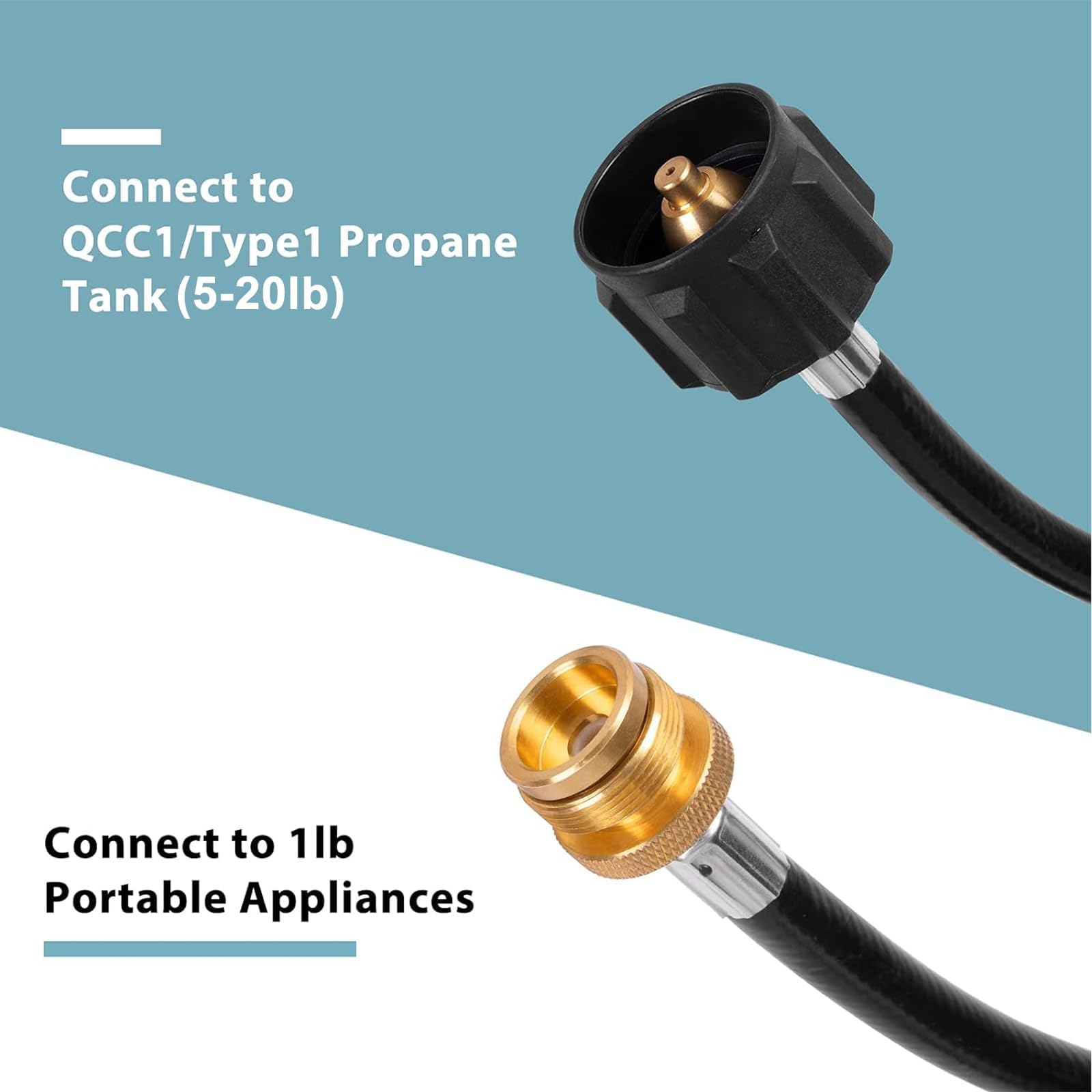 SHINESTAR 6 Ft Propane Hose Connects 1LB Portable Appliance to 20lb Propane Tank for Weber Q Grill, Coleman Grill, Camp Stove and More,CSA Certified:0002448912