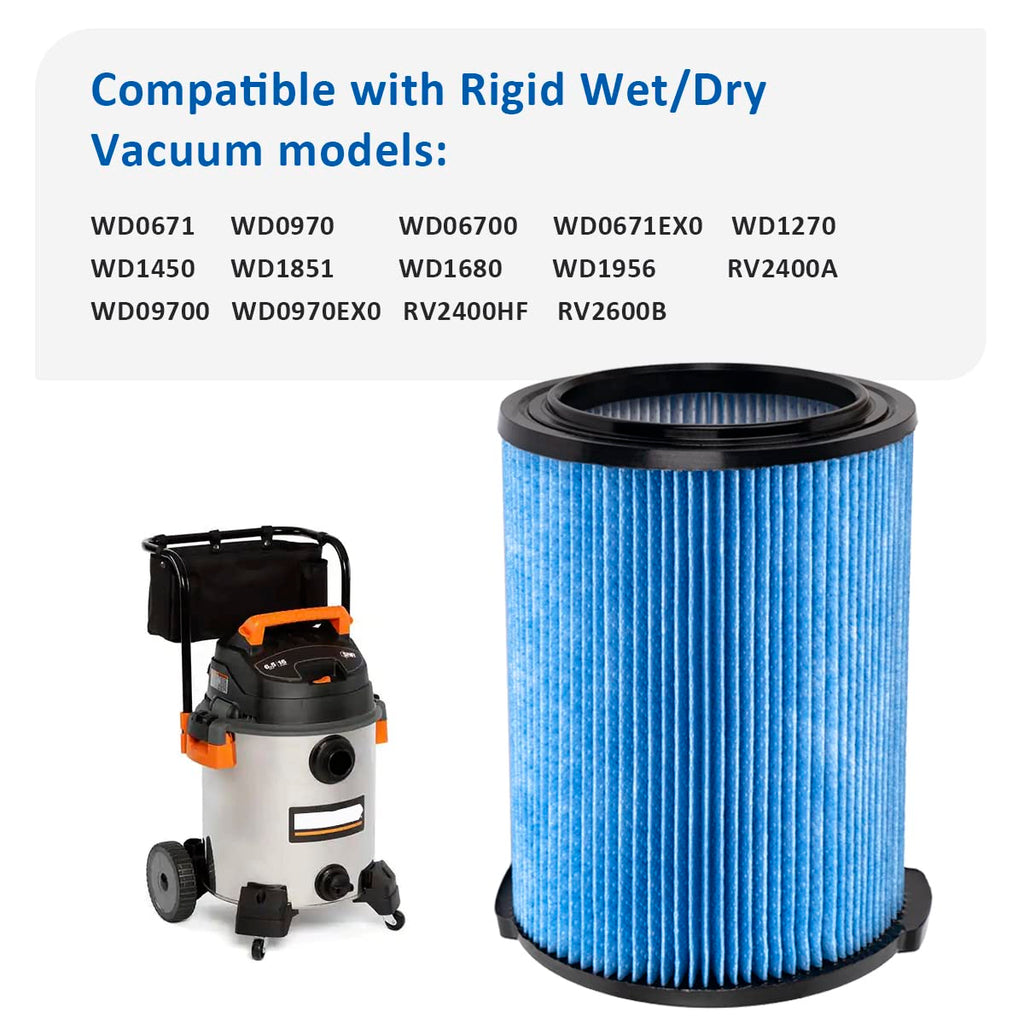 WuYan Replacement VF5000 Filter,for Ridgid 6-20 Gallon Wet Dry Vacuums,fits WD1450 WD0970 WD1270 WD09700 WD06700 WD1680 WD1851 RV2400A WD1270 WD1956.