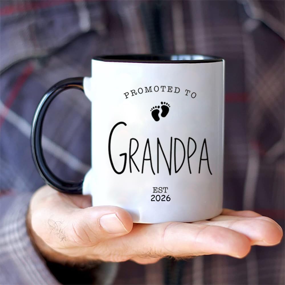 Grandma and Grandpa Est 2026 Coffee Mugs New Grandparents Gift Pregnancy New Baby Announcement Promoted to Grandma Grandpa First Time Grandparents Coffee Mugs