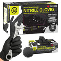 72HRS Industrial Grade 8 Mil Black Nitrile Gloves- Mechanic Gloves, Disposable Rubber Gloves, (Box of 100, Large)