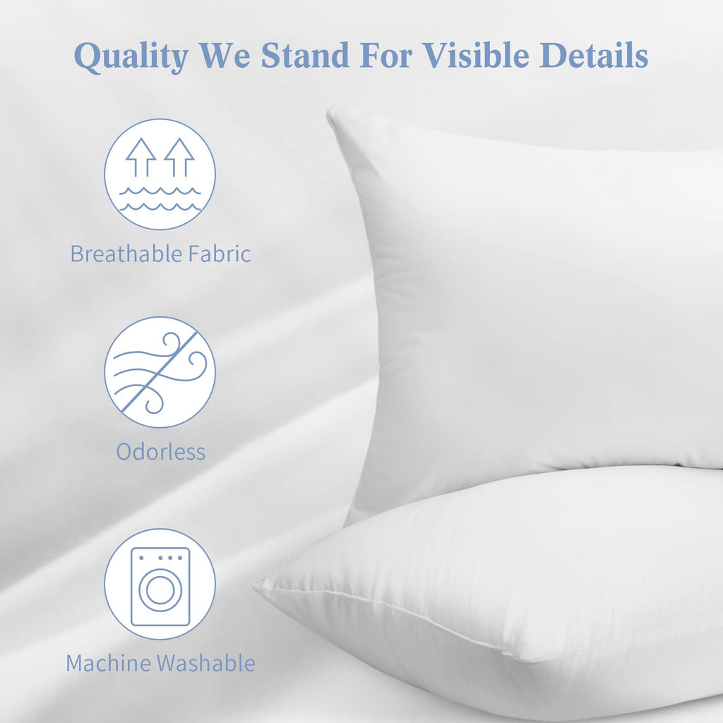 Sherwood Hotel Collection Bed Pillows for Sleeping 2 Pack Queen Size, Soft Microfiber Cover and 3D Super Soft Down Alternative Filled White Pillows (Queen)