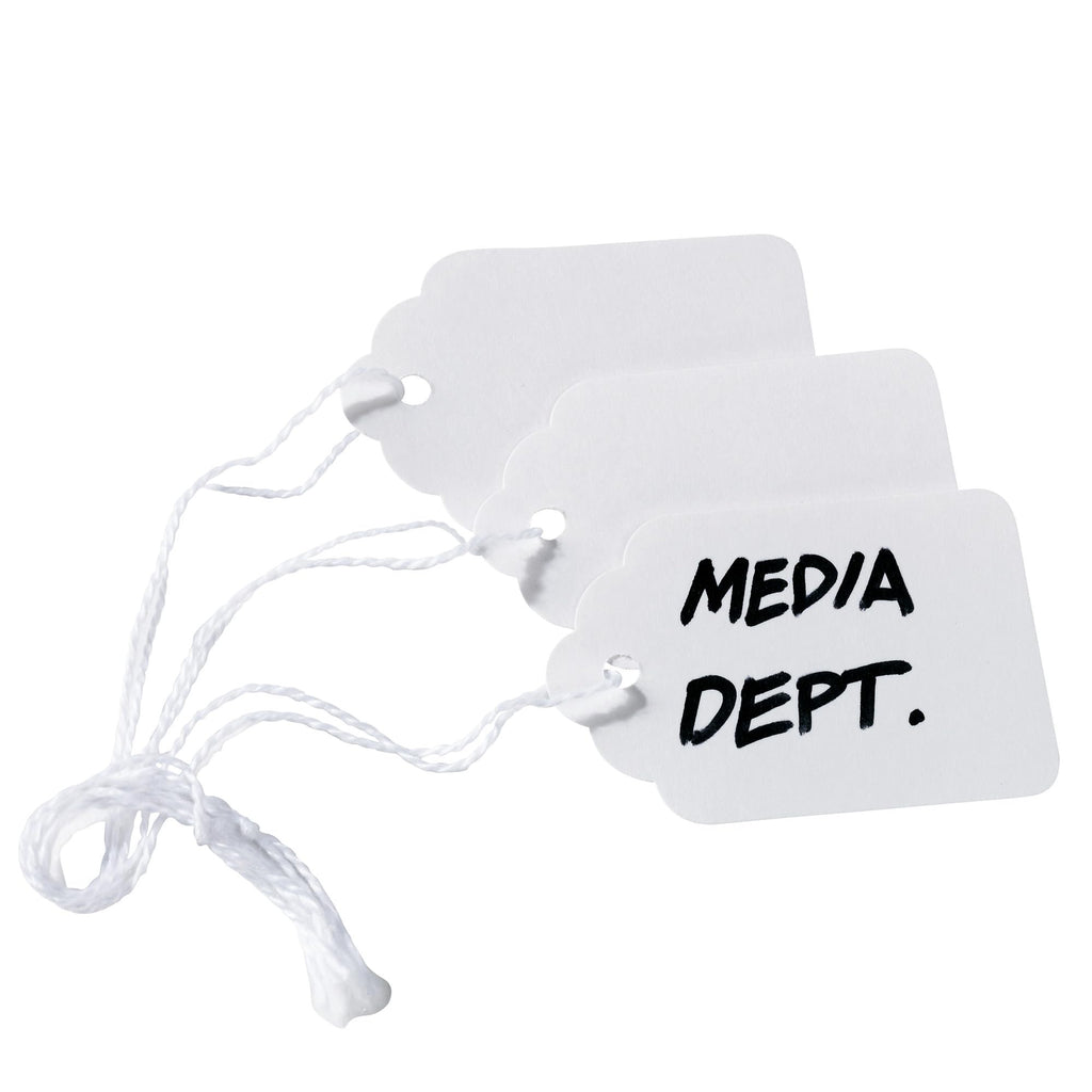 Avery Blank White Marking Tags with Strings, Matte, (2-3/4" x 1-11/16") Strung, 1000 Tags,