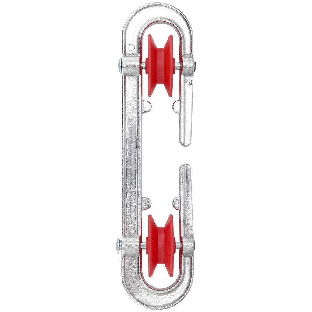 KEILEOHO 4 Pack Aluminum Clothesline Spreader, Pulley Clothesline Accessories, Plastic Wheel Splitter for Heavy Loads and Long Clothesline, Silver