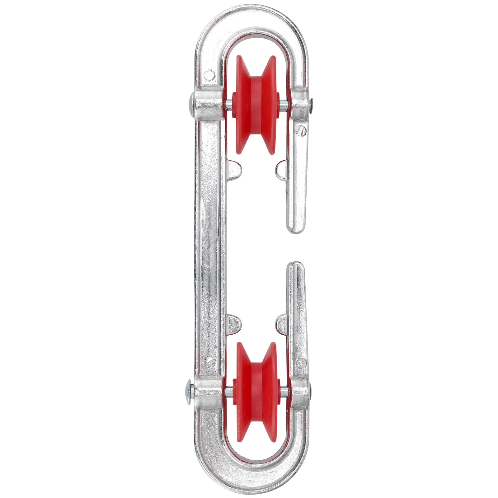 KEILEOHO 4 Pack Aluminum Clothesline Spreader, Pulley Clothesline Accessories, Plastic Wheel Splitter for Heavy Loads and Long Clothesline, Silver