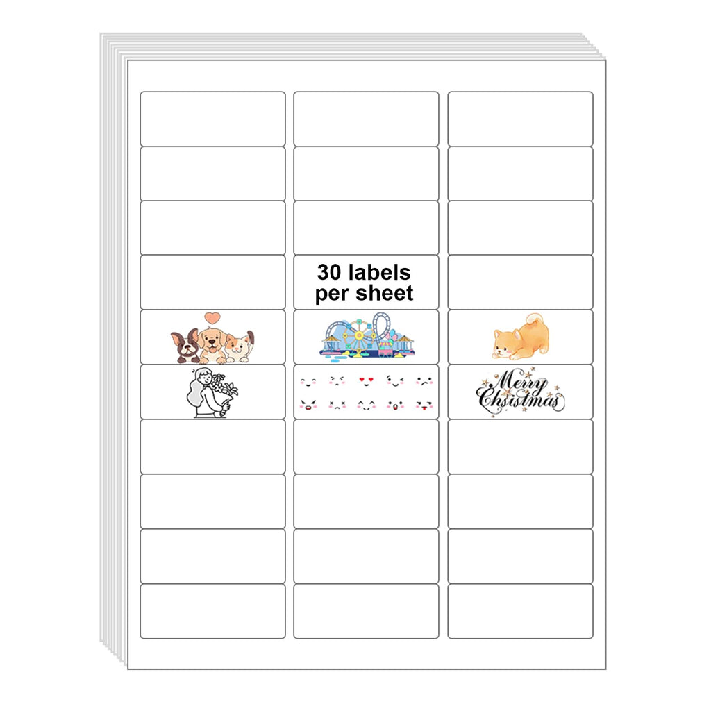 InpourPack 1" x 2-5/8" Shipping Return Address Labels for Laser Inkjet Printer, 30 UP Labels for Amazon FBA, White Blank Mailing Stickers (100 Sheet / 3000 pcs)