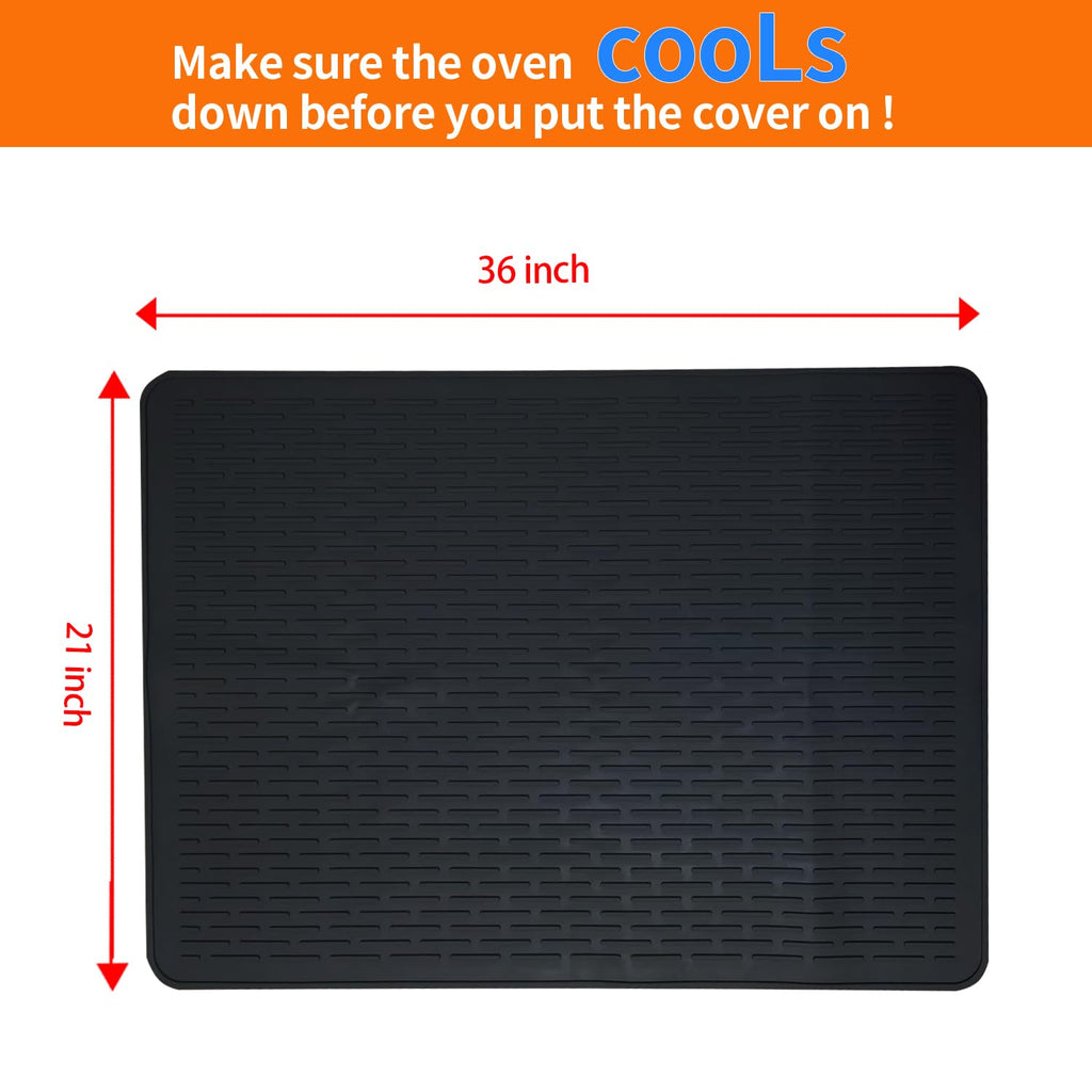 CATECASE Silicone Stove Top Cover for Electric Stove, 36 * 21 inches Extra Large Silicone Dish Drying Mat, Glass Top Stove Cover to Protect Kitchen Counter Surface and Prevent Scratching (Black)