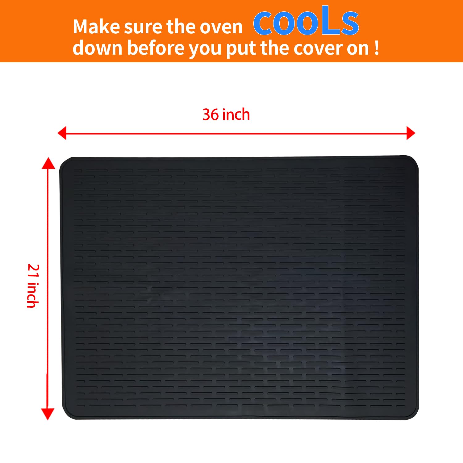 CATECASE Silicone Stove Top Cover for Electric Stove, 36 * 21 inches Extra Large Silicone Dish Drying Mat, Glass Top Stove Cover to Protect Kitchen Counter Surface and Prevent Scratching (Black)