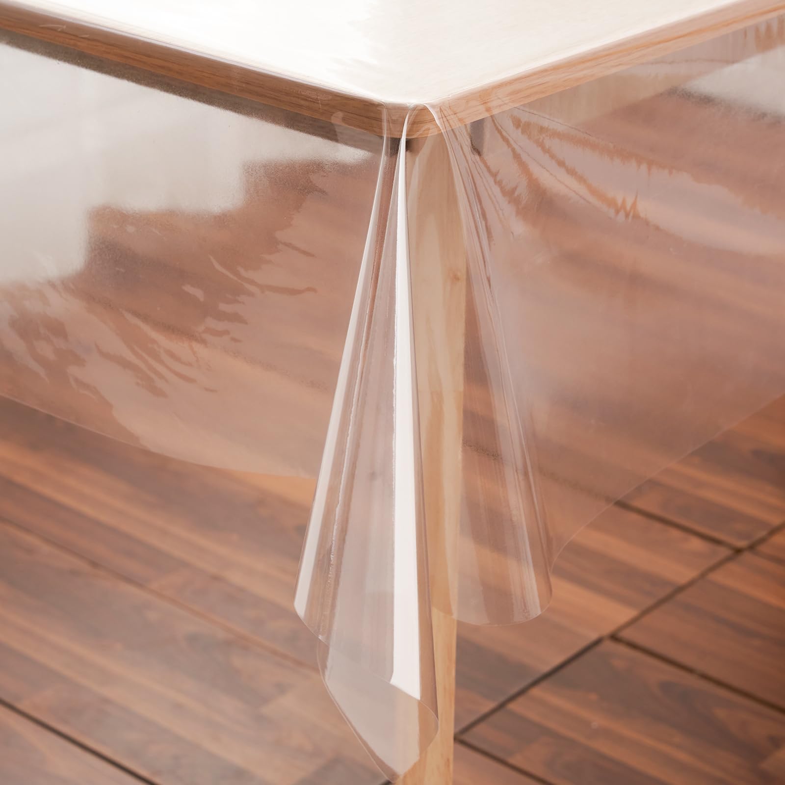 Clear Plastic Tablecloth Protector Rectangle 60x120 inch Waterproof Oilproof Stain Resistant Wipeable Table Cover for Dining Tables