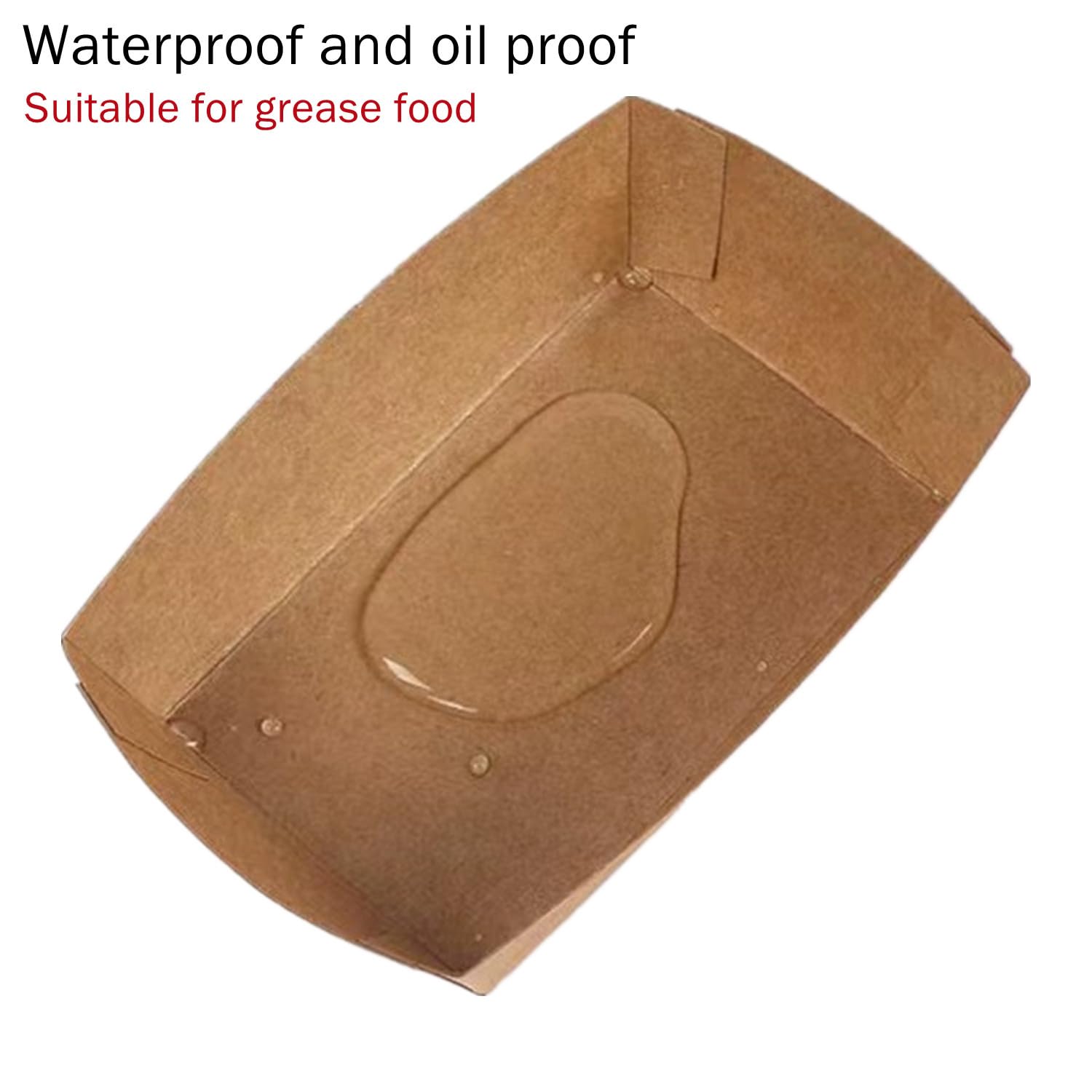 Paper Food Boats, 100 PCS Disposable Brown Kraft Snack Trays, Salad Dressing Plates, Greaseproof Souffle Cups French Fries Taco Holder Party Serving Bowls for Birthday Wedding Picnic BBQ Parties