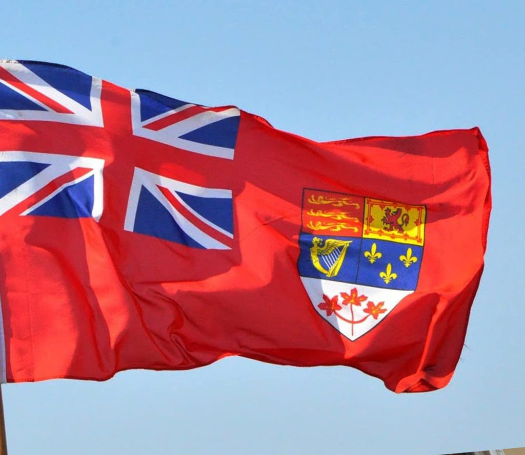 Outdoor/Indoor Old Canada Red Ensign Flag 3X5 Ft Large-Quadruple Stitched Fly Ends Screen Printed 150D Thick Polyester, (1957-1965) Canadian Civil Ensign Nautical Flag Banner House Decoration Yard Gift