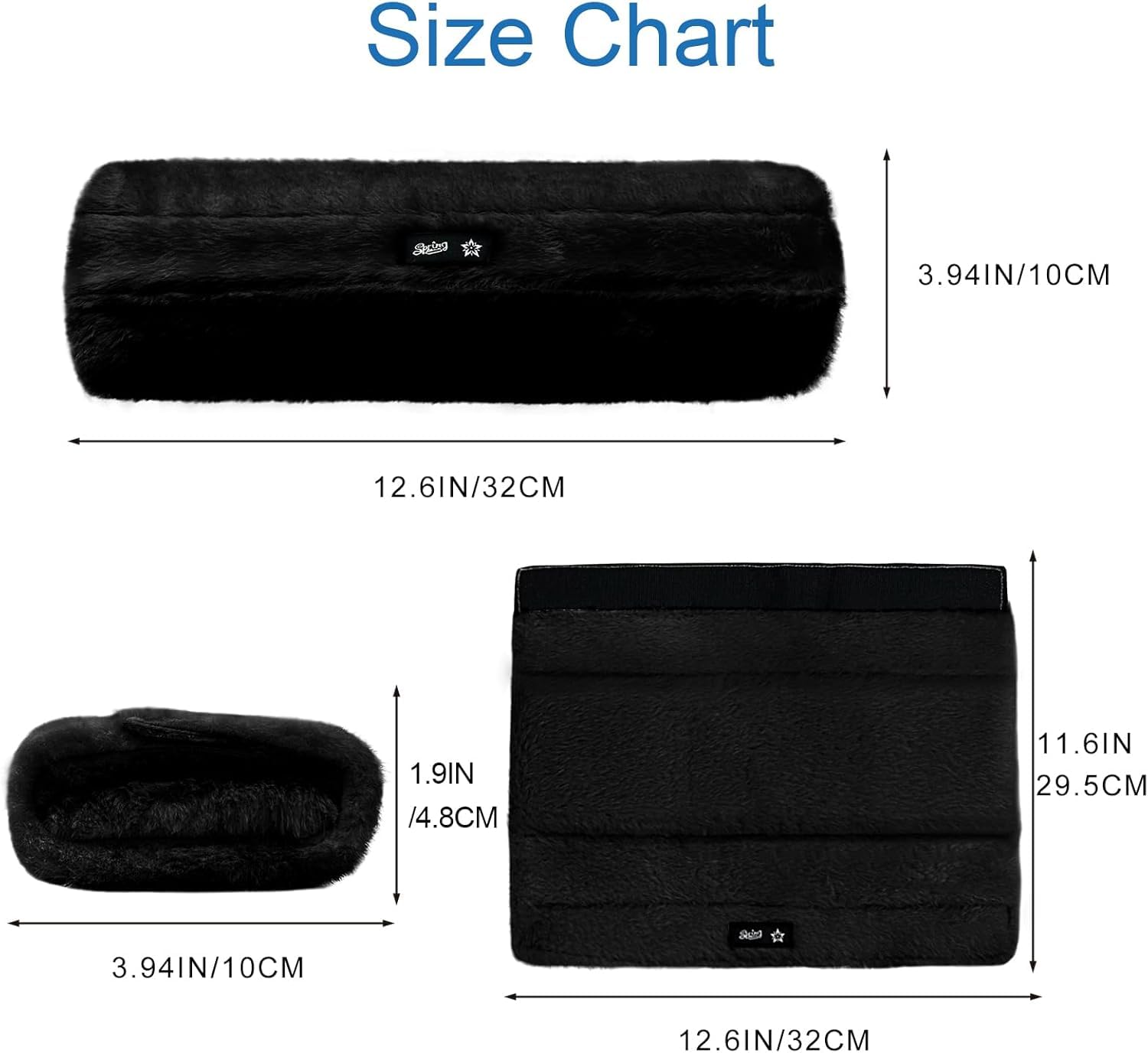 SPRING SEAON Wheelchair Armrest Covers 2 Pack Soft Memory Foam Wheelchair Armrest Pads Wicking Washable for Office Transport Chair(Black)