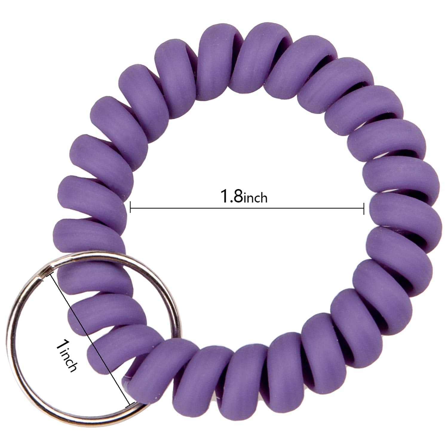 Hedume 30 Pack Wrist Coil, 10-Colors Plastic Wristband, Elastic Stretchable Spiral Bracelet, Key Ring Key Chain for Gym, Pool, ID Badge, Outdoor Sports, Office, Workshop, Shopping Mall, Sauna