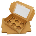 20pcs bulk cupcake boxes with transparent display window, clear Windows and inserts, portable baking containers,suitable for cupcakes, muffins, birthdays, weddings, bakery packaging (6 capsules)