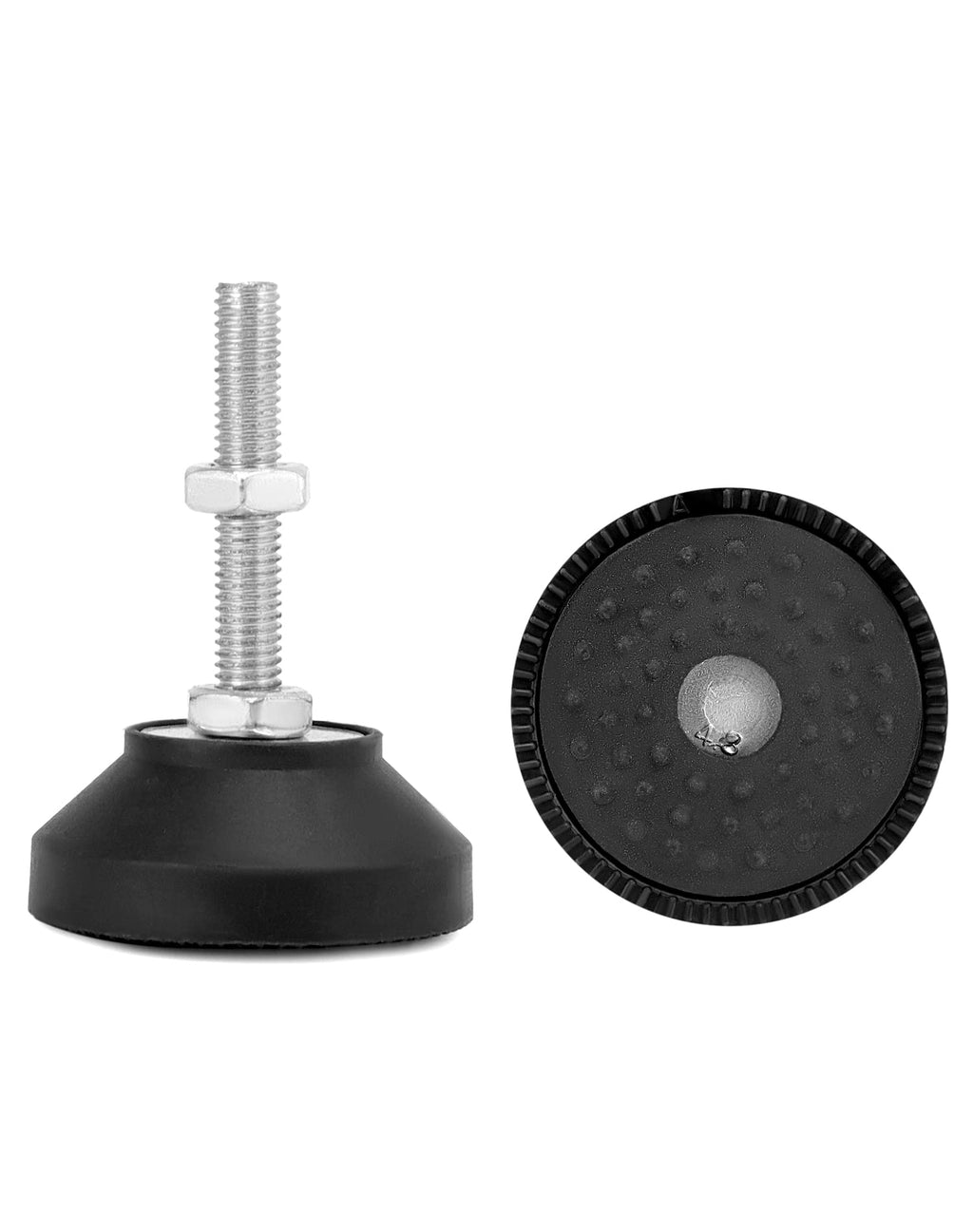 QWORK M8 Thread Rubber Furniture Leveling Feet, 8Pcs, Adjustable Furniture Glides - 2" Diameter, Screw in Threaded Furniture Levelers, Leveling Foot Leg for Tables and Desks