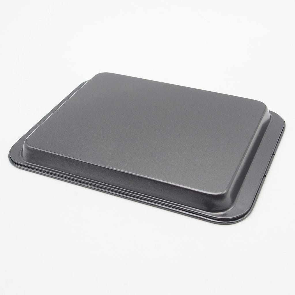 HYTK Small Baking Sheet Nonstick 9.45 X 7.09 Inch (Inner 7.5x6), 8 Inch Mini Cookie Tray Toaster Conventional Oven Pan No Warp No Rust Magnetic Bakeware for 1 to 2 person 2 Pack