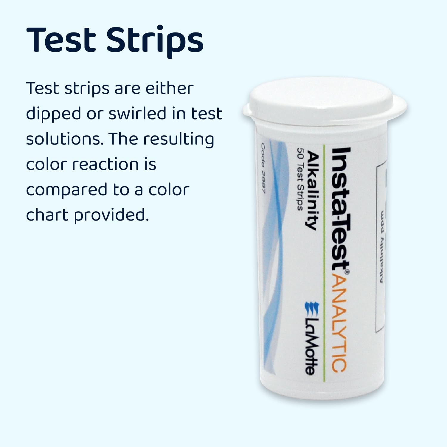 LaMotte Insta-Test 4 Plus, Free Chlorine, Bromine, Alkalinity, pH, Total Hardness Testing (50 strips)