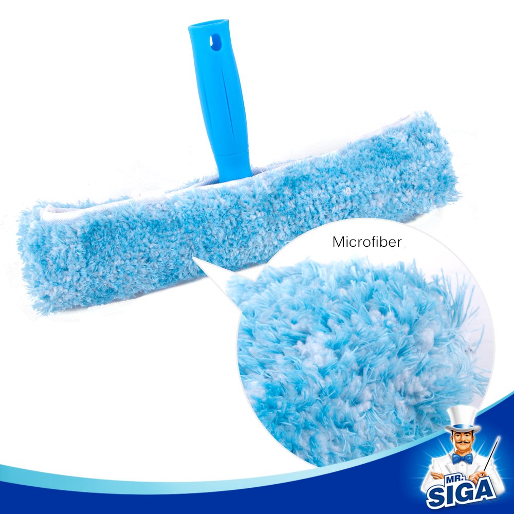 MR.SIGA 25cm Window Cleaning Combo - Squeegee & Microfiber Window Washer