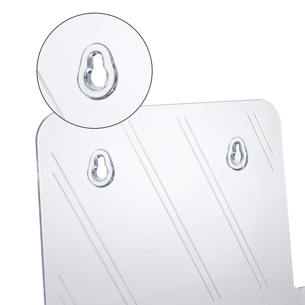 Yarlung 2 Pack Acrylic Brochure Holder, 8.5 x 11 Inches Clear Booklet Display Stand for Desk or Wall Mount, Plastic Countertop Organizer for Menu, Pamphlet, Literature, Document, Magazine, Journals