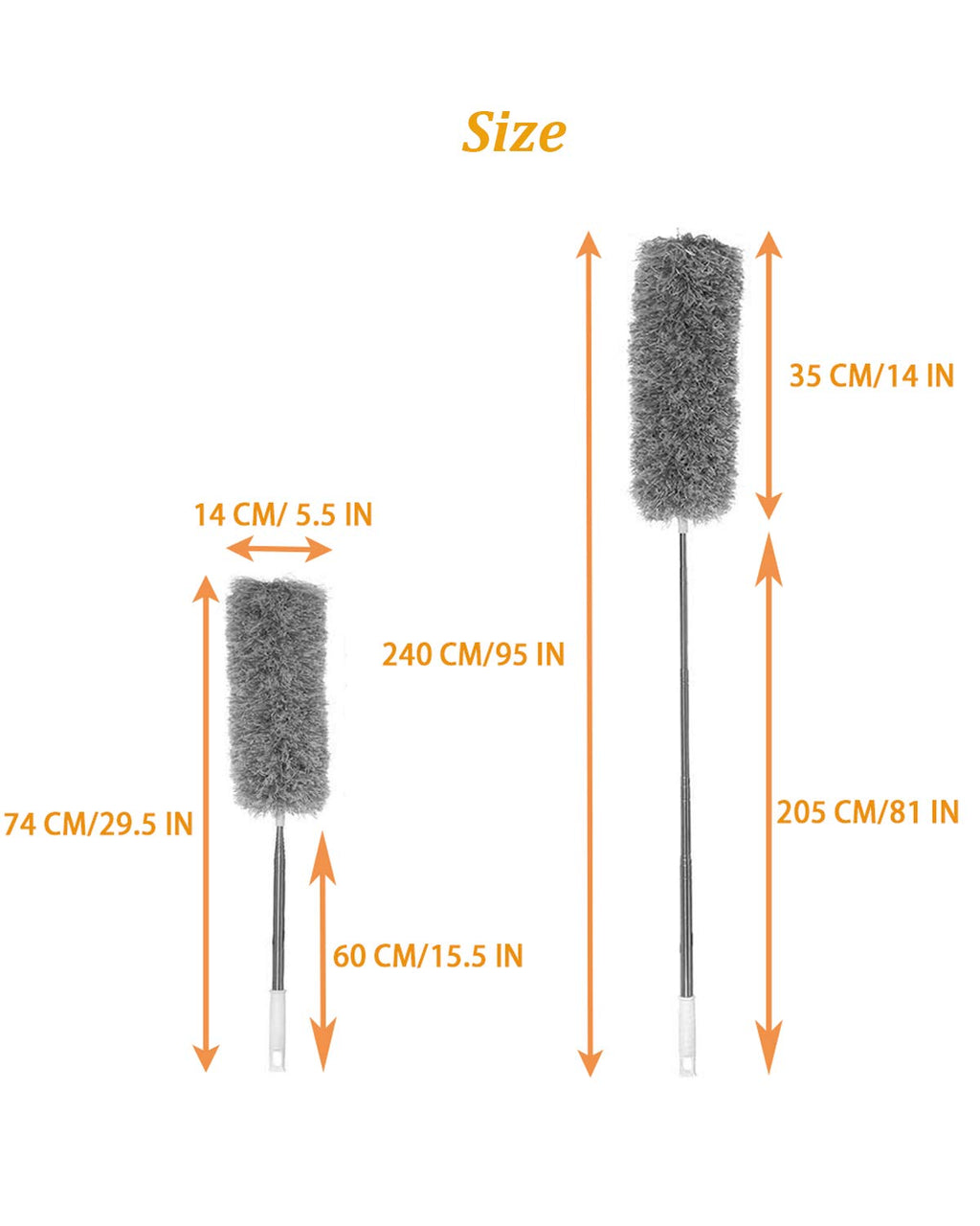 Microfiber Duster for Cleaning with Telescoping Extension Pole(Max 100''),Extendable Duster with Scratch-Resistant Cover,Washable Lint Free Dusters for Cleaning Ceiling Fan,High Ceiling,Cobwebs,Blinds