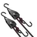 VIPARSPECTRA Ratchet Tie Down Straps, 1/4" Adjustable Rope Hangers [2 Pack, 12FT, 150 lbs/Pack], Heavy Duty Rope Pulley System with Hooks for Garage Cargo Trucks Tents Grow Lights Various Lashing