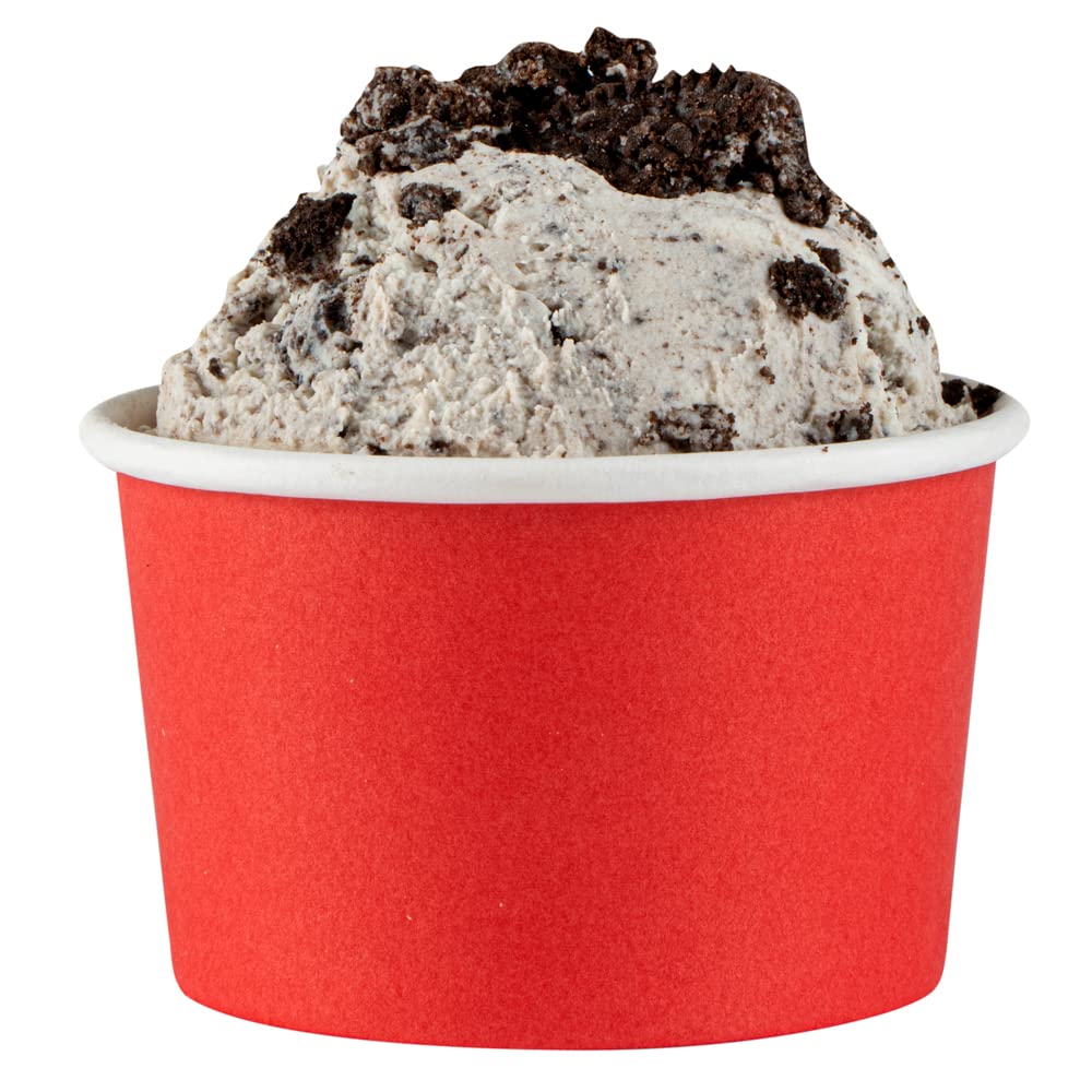 Restaurantware Red 50 Count to Go Cup Disposable 3 x 3 x 1.8 Inches Paper Mini Cup Grease-Resistant Cup Recyclable Durable Design